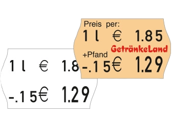 Etiquetado de precios base, etiquetas para el etiquetado de precios base